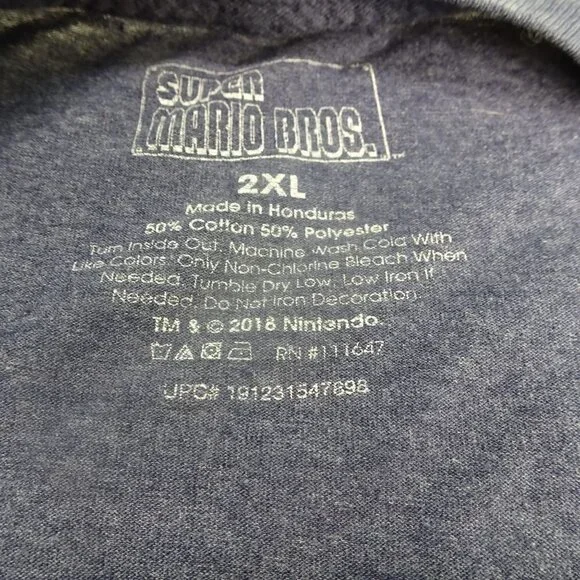 Super Mario Brothers Adventures Gray T-Shirt Size 2XL - Picture 4 of 4